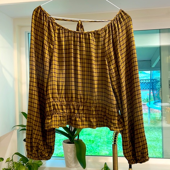 Madewell Tie-Back Cutout Top in Plaid - Picture 6 of 8